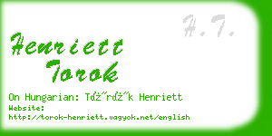 henriett torok business card